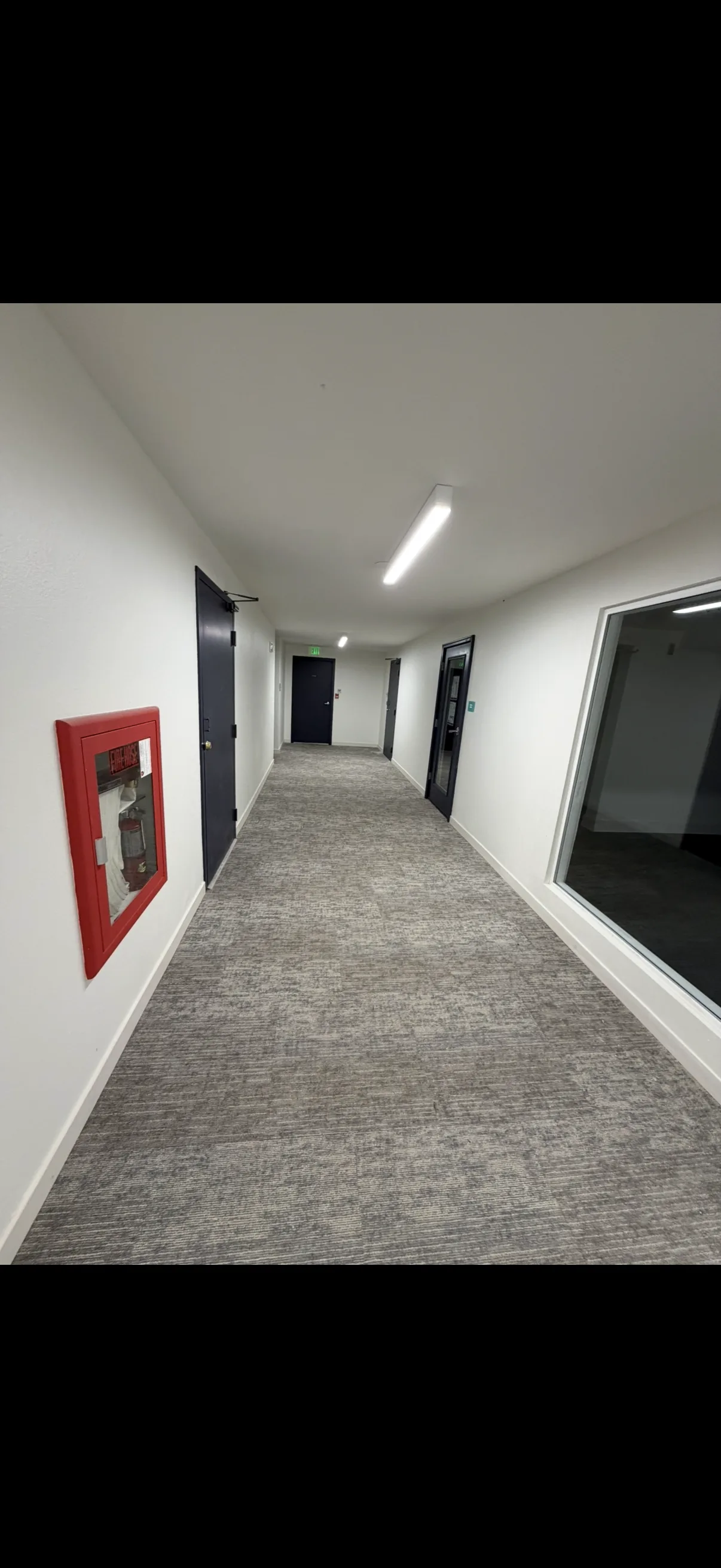 Clean apartment hallway after project completion